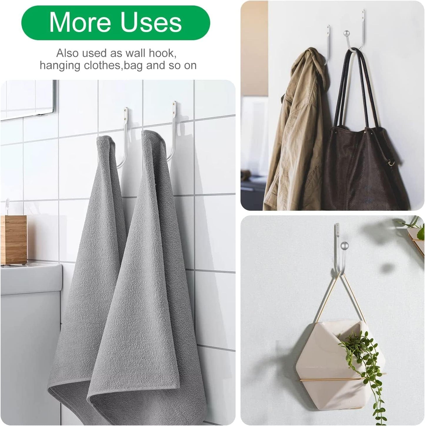 Curtain Holdbacks, 4pcs Curtains Holder Wall Mounted Drapery Tiebacks Retro Window Hook for Home Decor, Matte Black