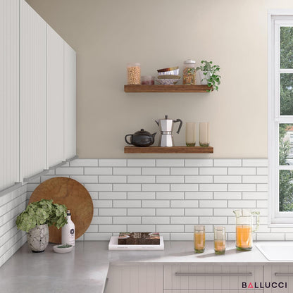 Ballucci Floating Shelves for Wall, 48" Wood Wall Shelf Set of 2, with Invisible Brackets for Bathroom, Living Room, Bedroom, Kitchen, Nursery, 8" Deep, Black