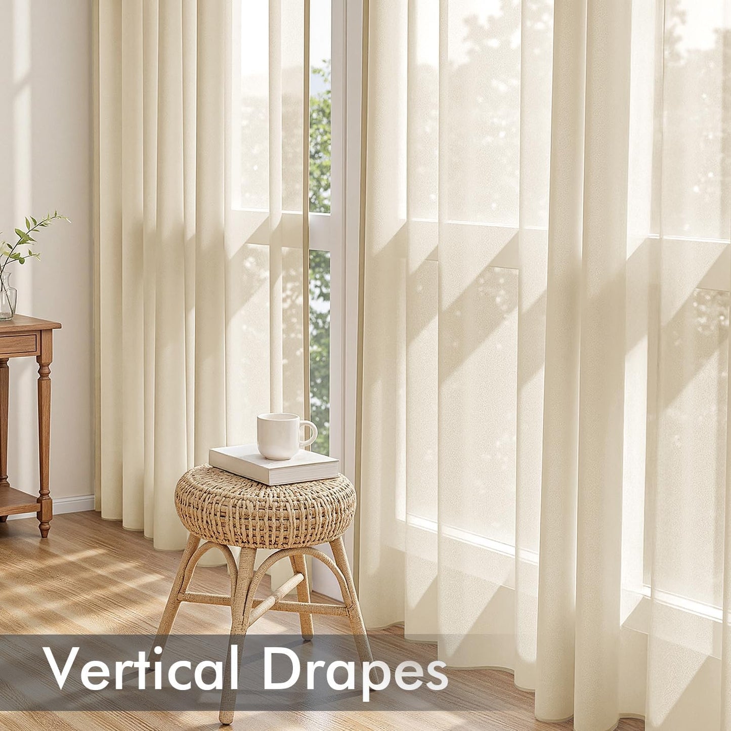 MIULEE White Sheer Curtains 84 Inches Long, 4 Panels Set, Light Filtering Rod Pocket Voile Drapes for Living Room and Bedroom, Airy Soft Fabric Window Treatments, 42 x 84 Inches