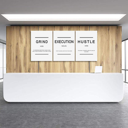 Inspirational Canvas Painting Wall Art -EPHANY ART,Mindset Quotes Prints, Success Framed Entrepreneur Poster Positive Quotes Wall Poster for Home Office Workplace (M-3pcs,12x16inchx3pcs)
