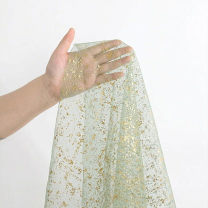Artoid Mode Beige Gold Gauze Table Runner 120 Inch 10FT, Glitter Metallic Foil Sheer Dining Wedding Anniversary Holiday Birthday Table Decor for Home Party