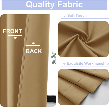 Simplebrand Ava Sage Green Blackout Curtains for Bedroom 63 Inch Length 2 Panels Set, Solid Thermal Insulated Energy Saving Rod Pocket Window Treatment Curtains Blackout Drapes, W40 x L63 Inch, Sage - Colors A