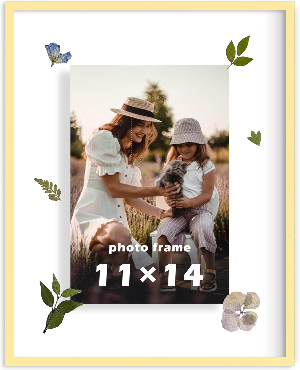 FrameWorks 8”x10” Deluxe Black Aluminum Contemporary Style Floating Picture Frame with Tempered Glass