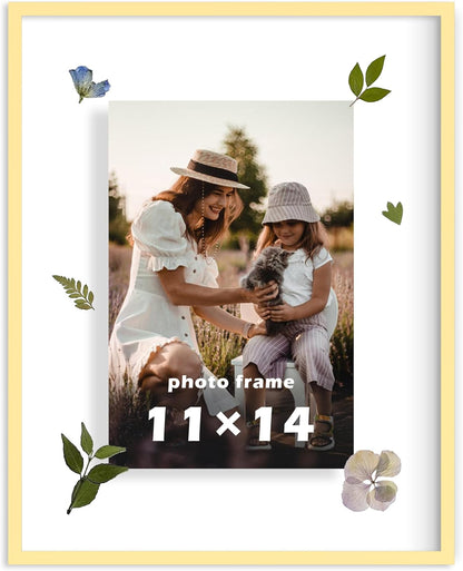 FrameWorks 8”x10” Deluxe Black Aluminum Contemporary Style Floating Picture Frame with Tempered Glass