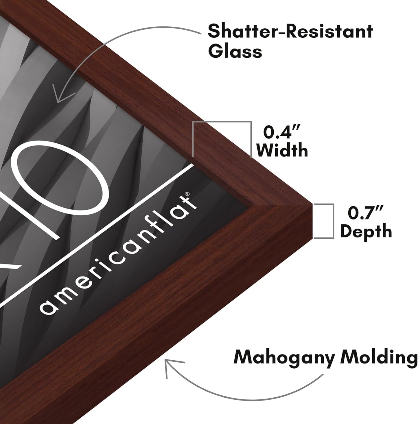 Americanflat 24x36 Poster Frame with Polished Plexiglass - Streamline Collection - Thin Border Picture Frame for Wall Display - Hanging Hardware Included - Black - Colors B