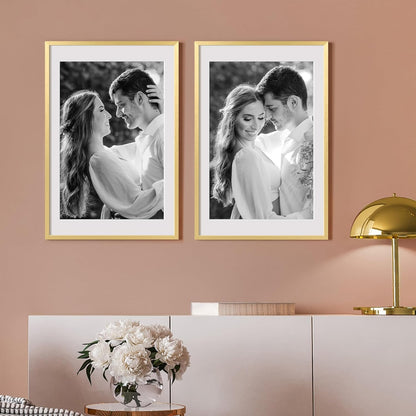 upsimples 8x10 Picture Frame, Display Pictures 5x7 with Mat or 8x10 Without Mat, Wall Hanging Photo Frame, Black, 1 Pack - Colors A