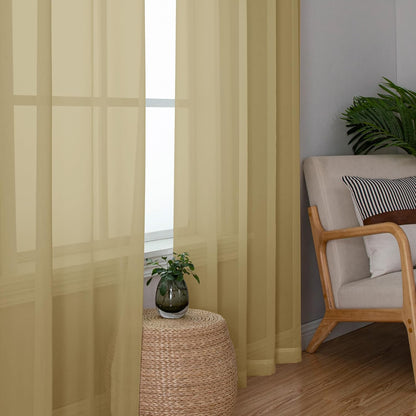 OWENIE Sheer Curtains 84 inches Long 2 Panels Set for Living Room/Bedroom, Rod Pocket Voile Sheer Panel Drapes, White, 2pcs, Each 42" W x 84" L - Colors B