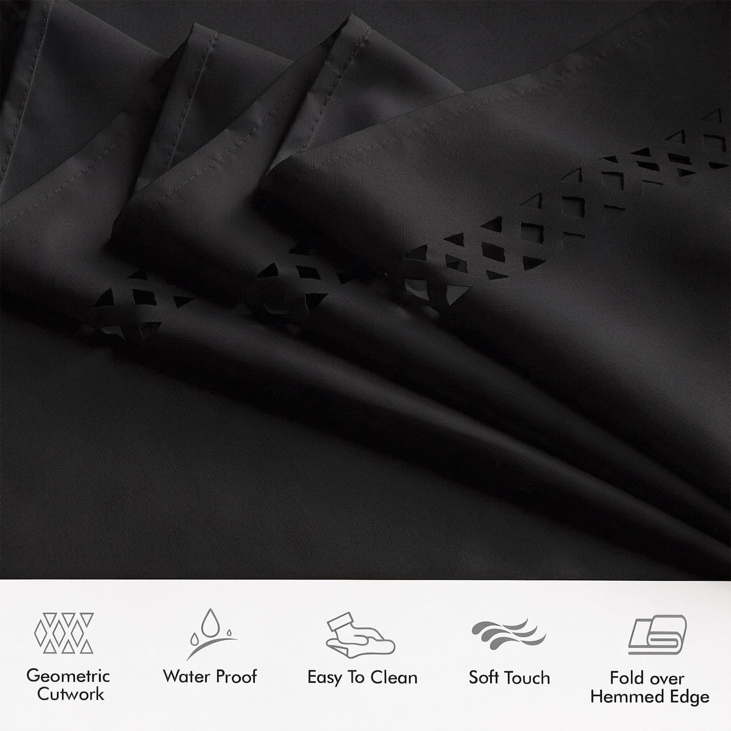 MIULEE Beige Rectangle Linen Polyester Tablecloth with Decorative Cutouts Spring Waterproof Stain Resistant & Shrink-Proof Table Cloth 52x70 inch Farmhouse Style for Dining Wedding and Outdoor