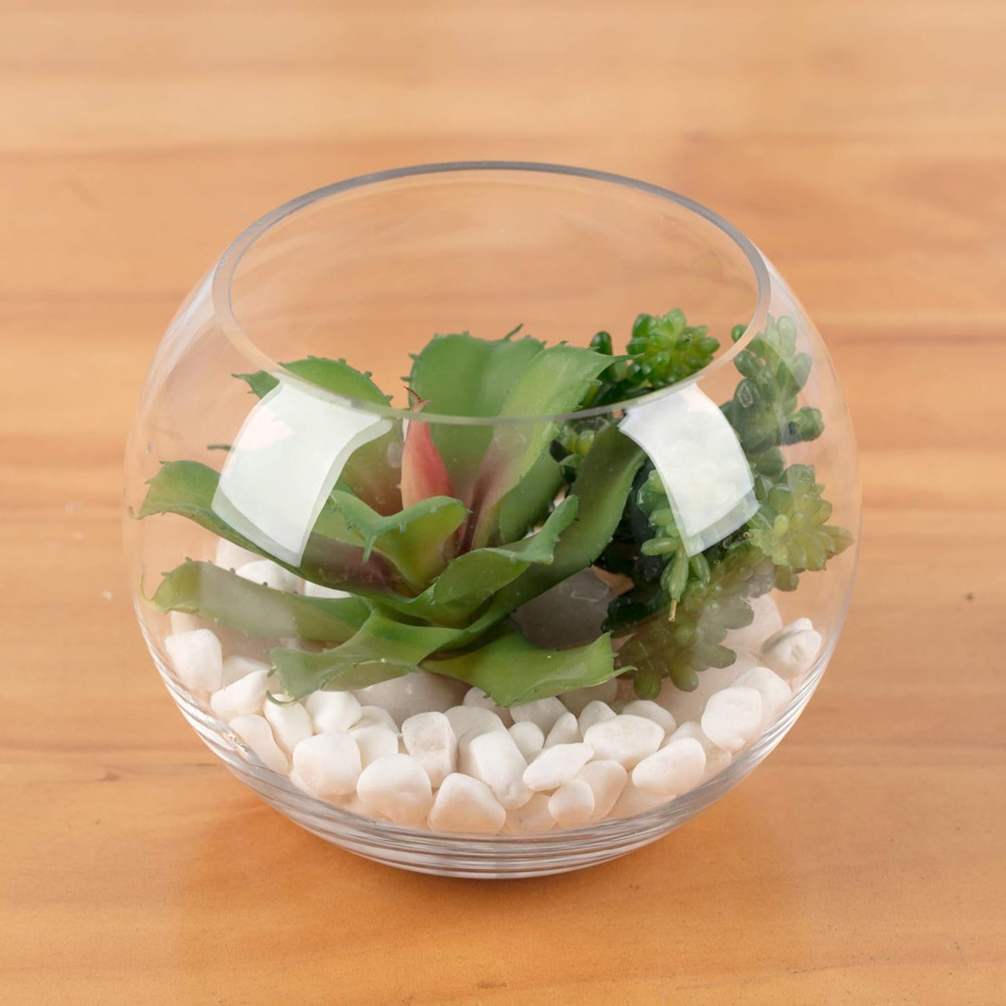 WGV Bowl Glass Vase, Diameter 6", Height 4.5", Open Width 4", (Multiple Sizes Choices) Clear Bubble Planter Terrarium Fish Bowl for Wedding Event Home Decor, 1 Piece (VBW0006A)