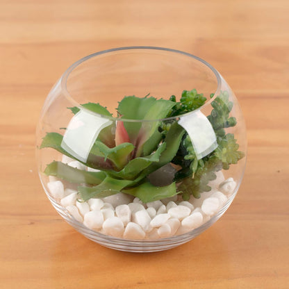 WGV Bowl Glass Vase, Diameter 6", Height 4.5", Open Width 4", (Multiple Sizes Choices) Clear Bubble Planter Terrarium Fish Bowl for Wedding Event Home Decor, 1 Piece (VBW0006A)