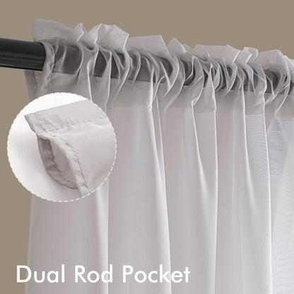 MIULEE White Sheer Curtains 84 Inches Long, 4 Panels Set, Light Filtering Rod Pocket Voile Drapes for Living Room and Bedroom, Airy Soft Fabric Window Treatments, 42 x 84 Inches
