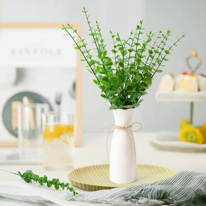 18pcs Eucalyptus Stems Greenery Stems Fake Leaves Artificial Flowers Bouquet Faux Branches Centerpiece Flores Plants for Home Party Decor Wedding Decoration