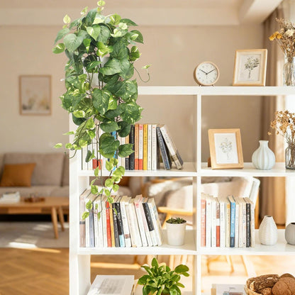 CEWOR Artificial Plants Fake Pothos with Plastic Pot Artificial Potted Plant for Home Office Bedroom Indoor Outdoor Decor 1 Pack