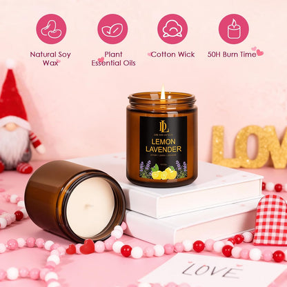 Scented Candles Set, 4 Pack Soy Candles for Home Scented, Candle Gifts for Men Women, Scents of Pineapple Cocktail/Coconut Vanilla/Pink Sands/Bahamian Breeze