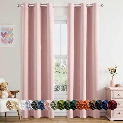 MIULEE Blackout Curtains for Bedroom Living Room 2 Panels, Thermal Insulated Room Darkening Drapes Grommet Noise Reducing Light Blocking Window Treatments 63 Inches Long 40x63 Inch Black - Colors B