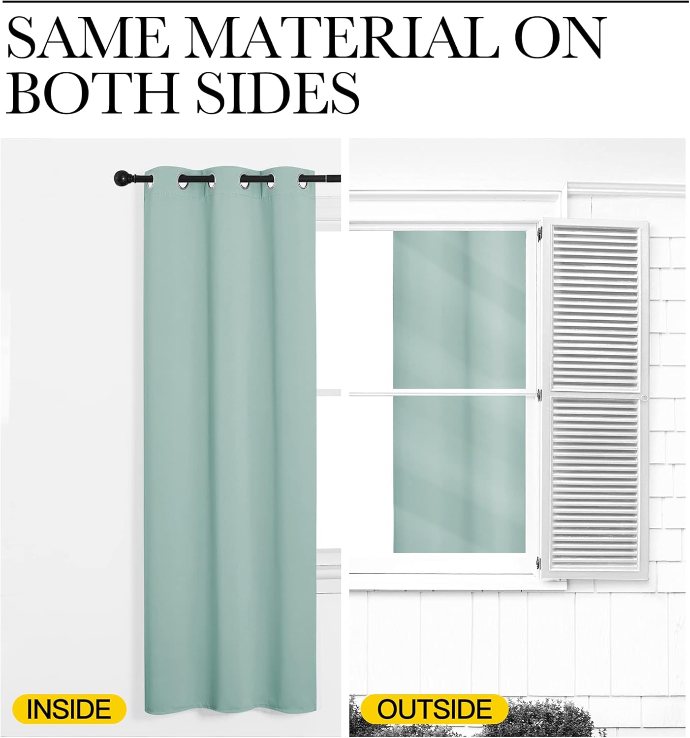 NICETOWN Halloween Pitch Black Solid Thermal Insulated Grommet Blackout Curtains/Drapes for Bedroom Window (2 Panels, 42 inches Wide by 63 inches Long, Black) - Colors A