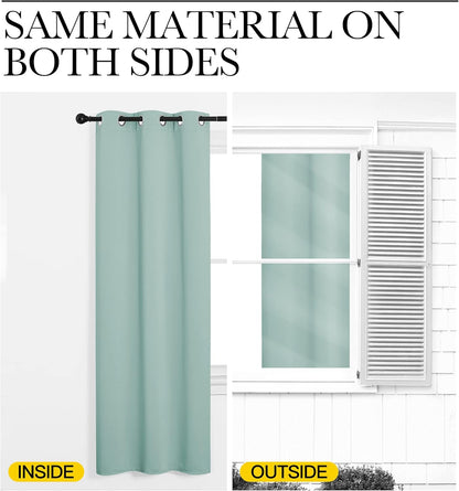 NICETOWN Halloween Pitch Black Solid Thermal Insulated Grommet Blackout Curtains/Drapes for Bedroom Window (2 Panels, 42 inches Wide by 63 inches Long, Black) - Colors A