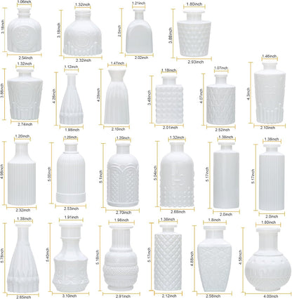Glass Bud Vase Set of 32 pcs,Bud Vases in Bulk,Small Vases for Centerpieces, Mini Flower Vase Bulk for Rustic Wedding Home Table Decorations