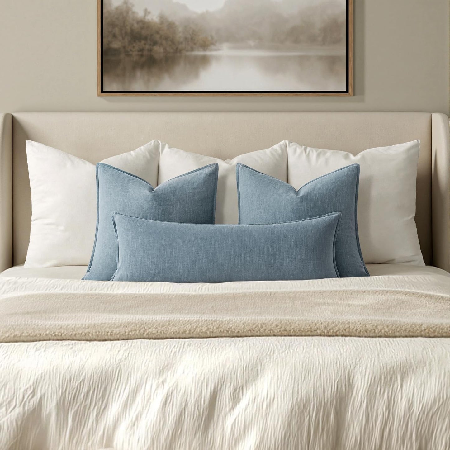 MIULEE Decorative Long Lumbar Throw Pillow Cover for Bed 14x36 Natural Beige Boho Farmhouse Neutral Couch Pillowcase Pack of 1 Accent Modern Sofa Cushion Livingroom Home Decor (Covers Only)