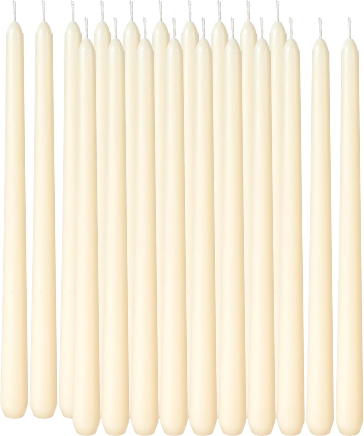 Viyffo Taper Candles, 12 Inch, 12 Pack, Brown – Unscented, Smokeless Design, Up to 8-Hour Burn – Tall Candlesticks for Table Decor, Weddings & Dinners