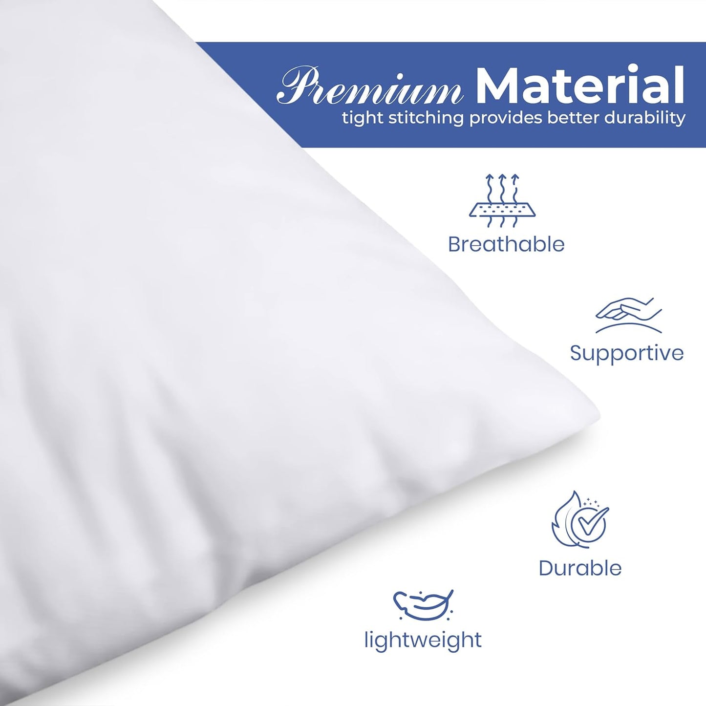 Utopia Bedding Throw Pillows (Set of 4, White) – 16 x 16 Inches Down Alternative Pillows for Bed, Sofa, and Couch - Fluffy Decorative Stuffer Pillow for Indoors & Outdoors
