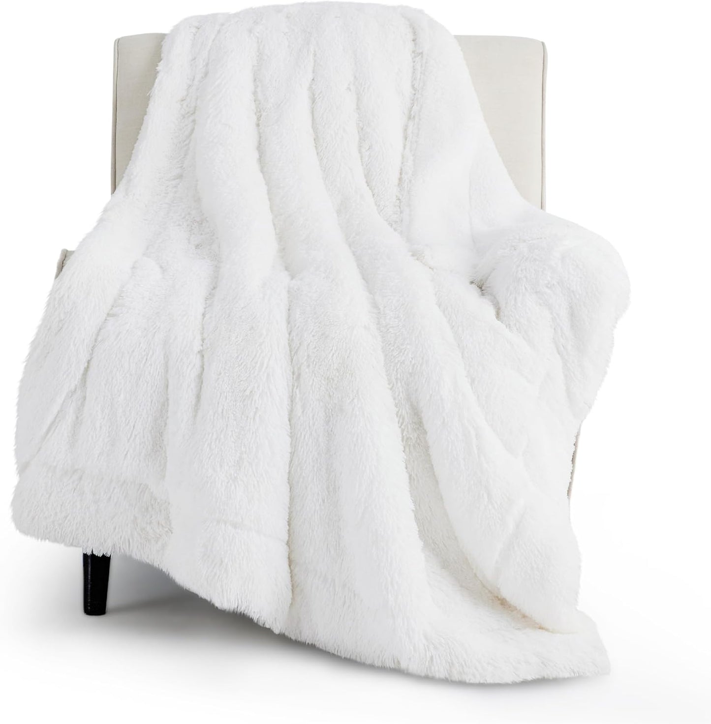 Bedsure GentleSoft Fluffy Fuzzy Faux Fur Throw Blanket for Couch, Soft Sherpa Fleece Cozy Gifts for Women, Plush Bed Blanket Room Decor for Men, Thick Warm Minky Teen Gifts Winter Bedding