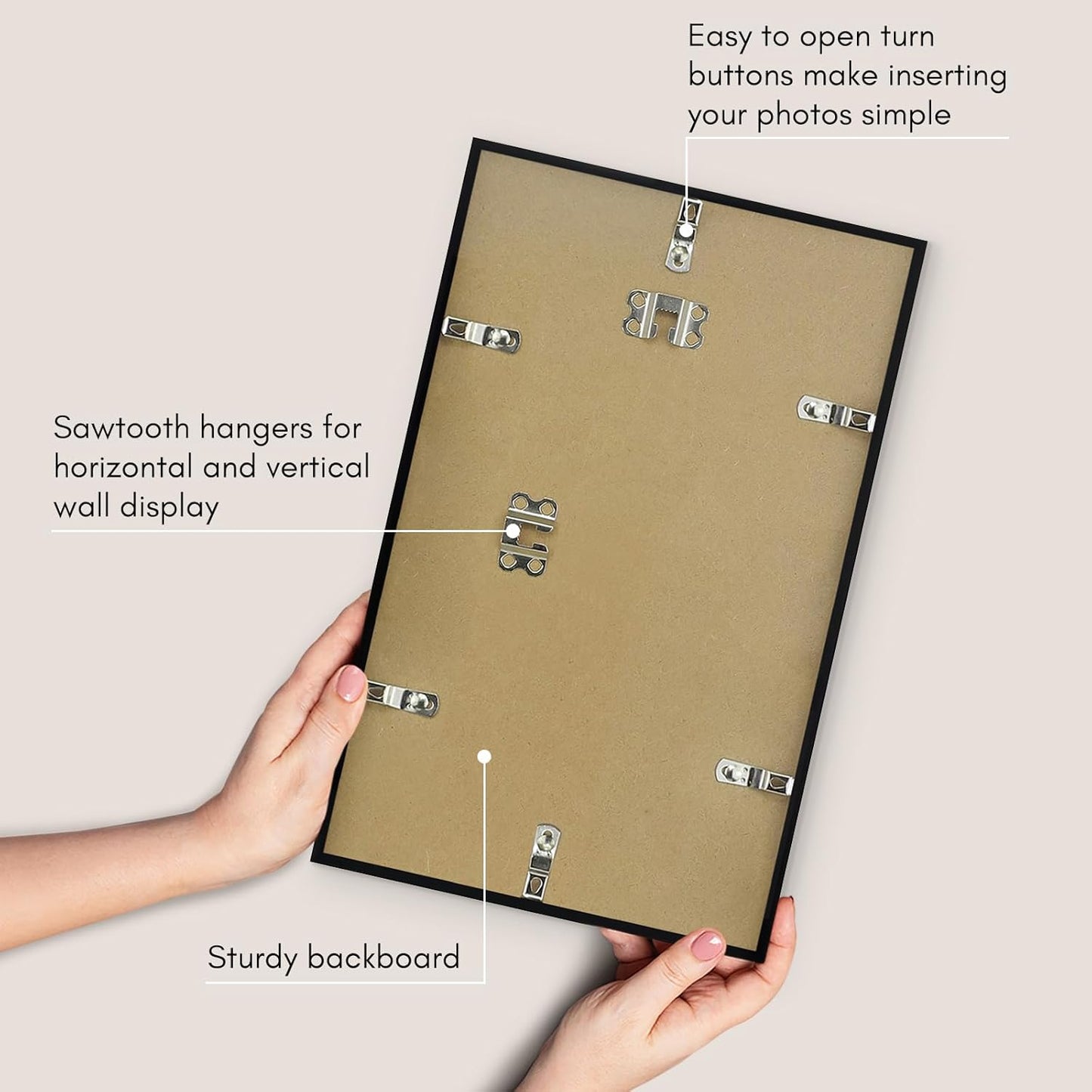 Americanflat 24x36 Poster Frame with Polished Plexiglass - Streamline Collection - Thin Border Picture Frame for Wall Display - Hanging Hardware Included - Black - Colors C