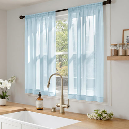 MIULEE White Sheer Curtains 84 Inches Long, 4 Panels Set, Light Filtering Rod Pocket Voile Drapes for Living Room and Bedroom, Airy Soft Fabric Window Treatments, 42 x 84 Inches