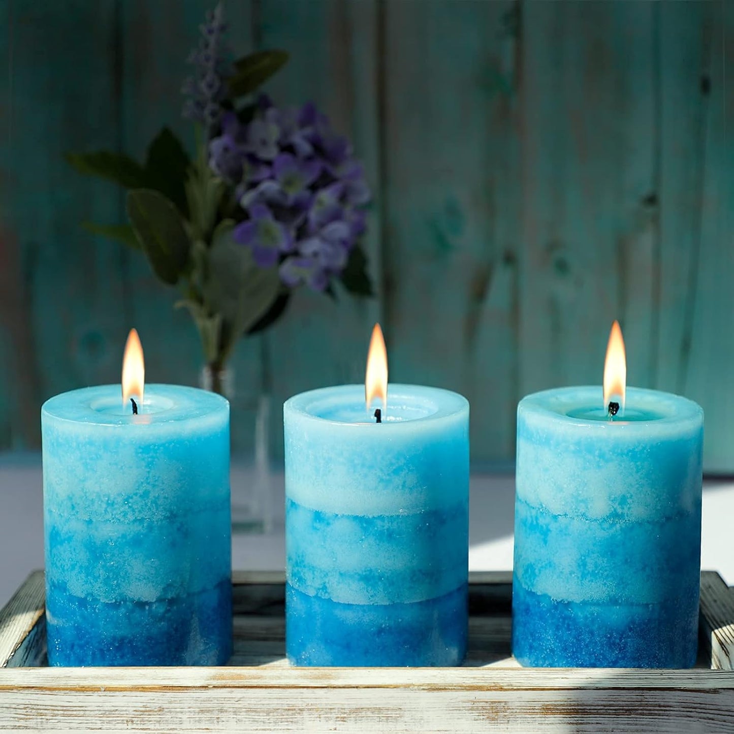 Pillar Candles Vanilla Cupcake Scented Immeiscent Aromatherapy Candle 50+ Hours Clean Burning Long Lasting Mottled Layered Candles for Home Scented SPA Restaurant Set of 3