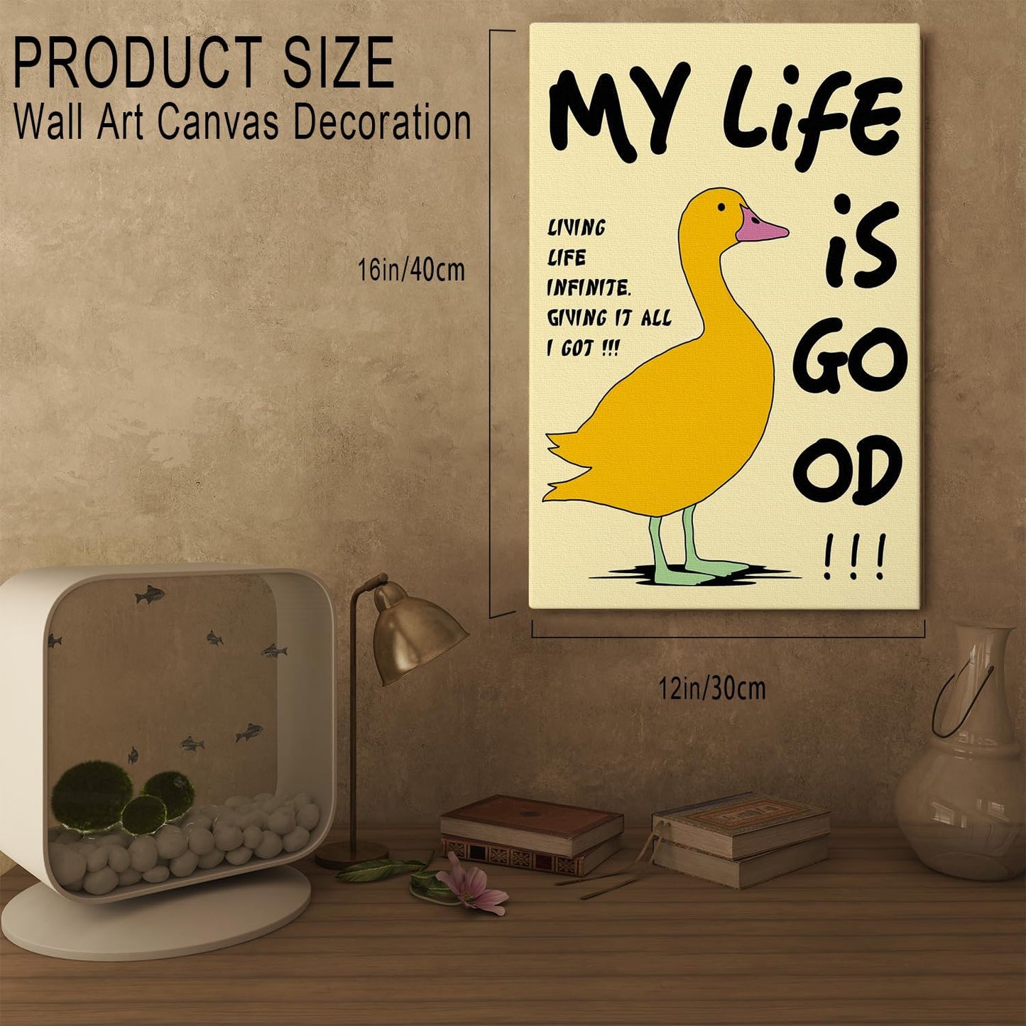 DIHSIEG 12x16 Canvas Wall Art funny bathroom wall art Print Poster Vintage Poster Frameless Floral Can be hung on the Wall Heal Your Heart poster Wall Art Canvas