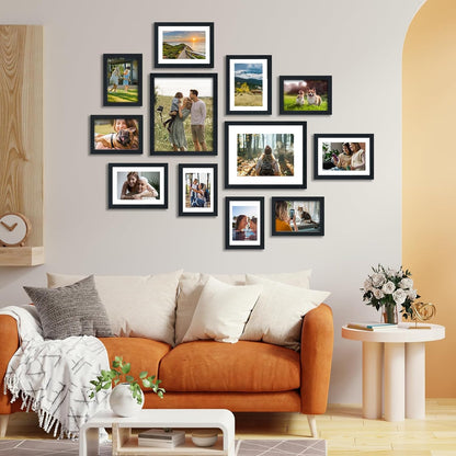 Fixwal Picture Frames Set, Gallery Wall Frame Set Picture Frames Collage 15 Pack for Wall or Tabletop with 8x10 5x7 4x6 Frames, Soft Earth Tones