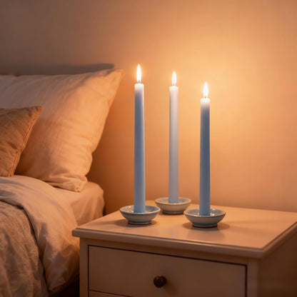 12-Pack Olive Green Taper Candles, 10 Inch Unscented Dripless Candlesticks, Long-Lasting Burn Time of 7-8 Hours, Perfect for Christmas Home Décor Spring and St. Patrick's Day