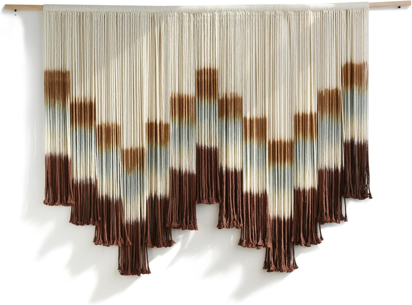 Flber Macrame Wall Hanging Macrame Wall Decor Large-Scale Tie-Dye Tapestry Living Home Room Wall Decor 57" Wx 35" L