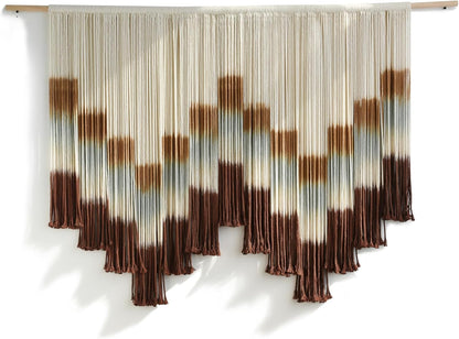 Flber Macrame Wall Hanging Macrame Wall Decor Large-Scale Tie-Dye Tapestry Living Home Room Wall Decor 57" Wx 35" L