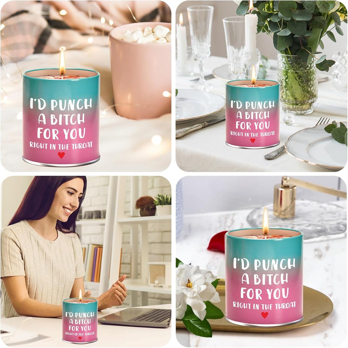 Christmas Birthday Gifts for Women Scented Candle, Valentines Day Gifts for Girlfriend Her, Mothers Day Gift for Mom Wife Sister Friendship White Elephant Stocking Stuffers Presents Funny Ideas Gift