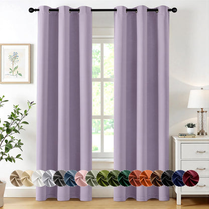 MIULEE Blackout Curtains for Bedroom Living Room 2 Panels, Thermal Insulated Room Darkening Drapes Grommet Noise Reducing Light Blocking Window Treatments 63 Inches Long 40x63 Inch Black - Colors B