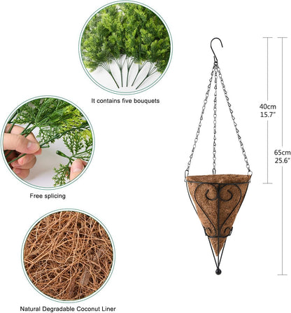 ZFProcess Artificial Faux Hanging Plants Basket for Spring Summer Outdoor Decoration, Fake Eucalyptus Plant UV Resistant Look Real for Outside Porch Home Patio Balcony Yard(Eucalyptus)