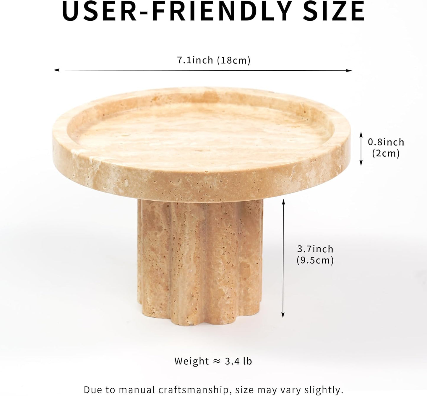 Marble Perfume Tray with Legs - Oval Decorative Stone Pedestal for Bathroom Vanity Coffee Table Kitchen Countertop, Footed Jewelry Candle Organizers Catchall Plate Riser with Scalloped Feet