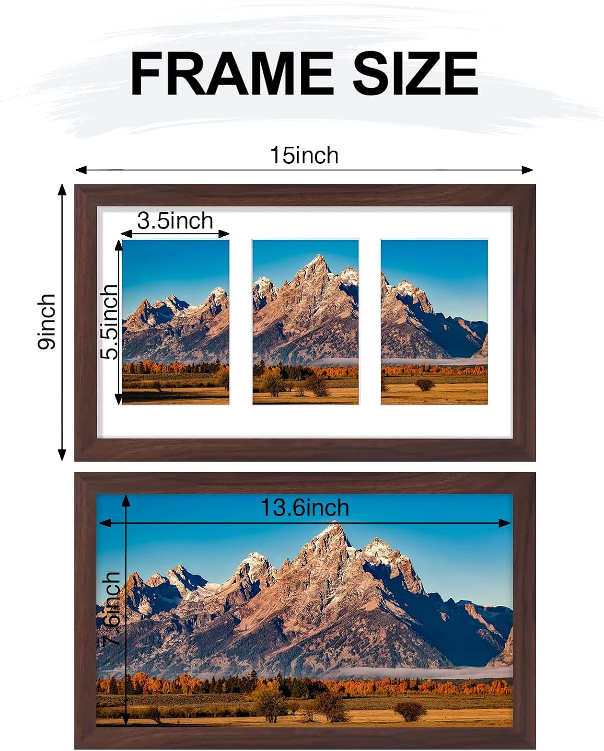 Vittanly 11x14 Collage Picture Frame, Displays 5Pcs 4x6 Pictures with Mat or 1Pcs 11x14 without Mat for Wall Mounting, Picture Frames Collage Wall Decor in Black, 1 Pack