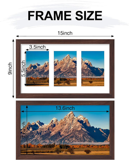 Vittanly 11x14 Collage Picture Frame, Displays 5Pcs 4x6 Pictures with Mat or 1Pcs 11x14 without Mat for Wall Mounting, Picture Frames Collage Wall Decor in Black, 1 Pack