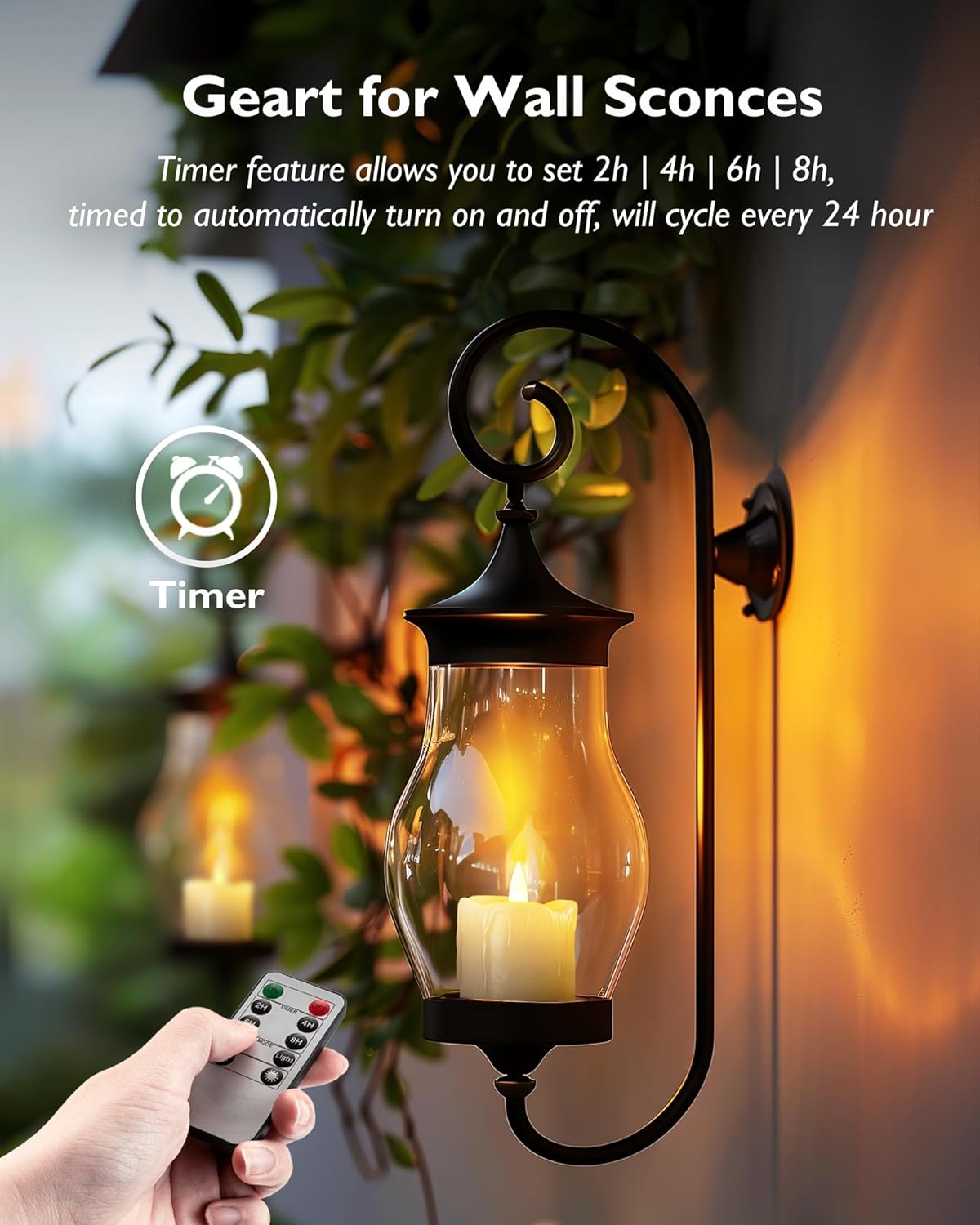 Homemory Flameless Votive Candles with Timer, 2" x 2" Real Wax, 400+Hour Realistic Black Wick Battery Operated Candles, Set of 6 for Wedding, Party and Holiday Decoration (Battery Included)