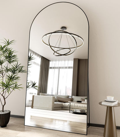 Koonmi 30"x71" Arched Full Length Mirror, Gold Large Floor Mirror with Aluminum Alloy Frame, Standing Hanging or Leaning Wall-Mounted Full Body Mirror for Living Room and Bedroom