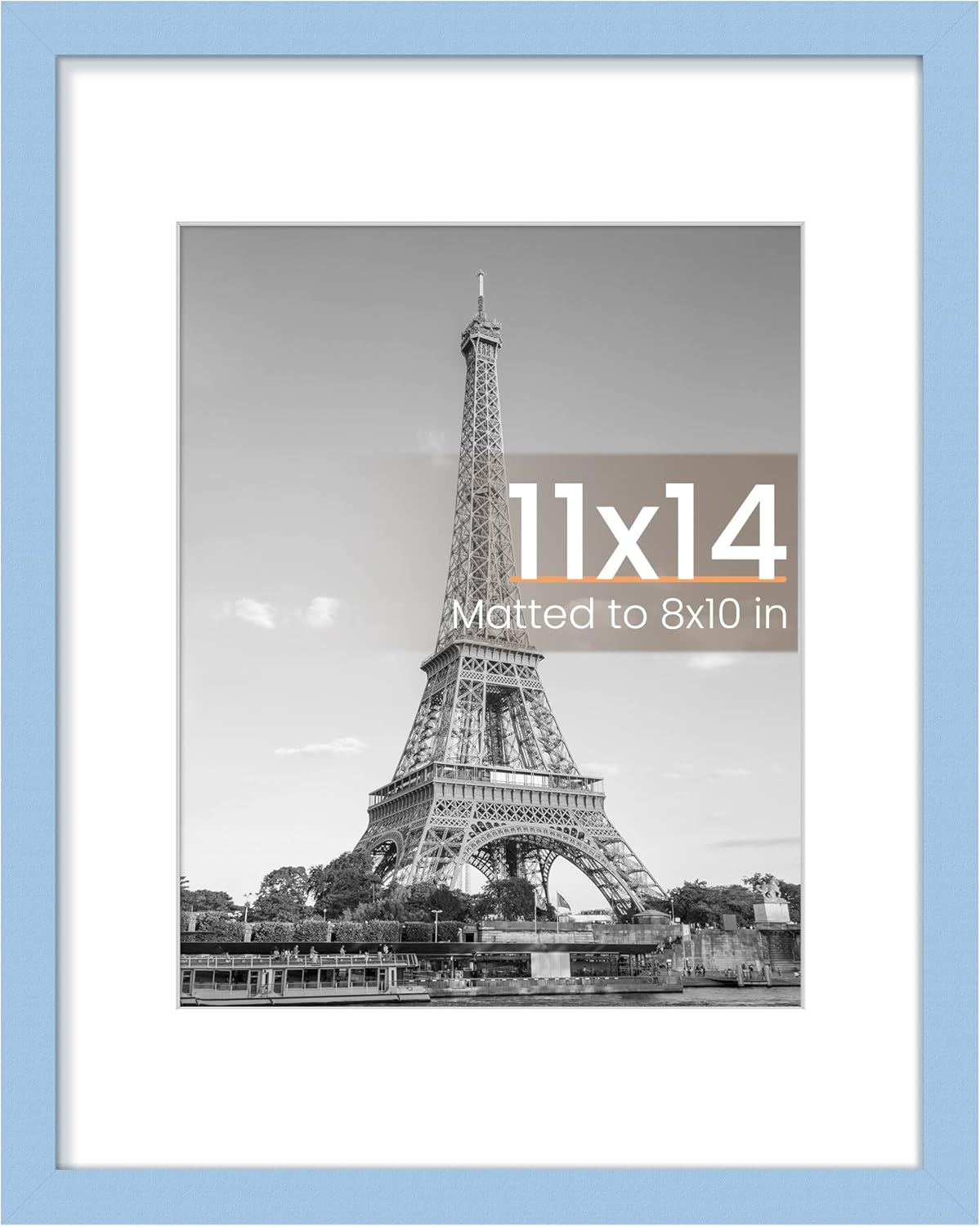 upsimples 8x10 Picture Frame, Display Pictures 5x7 with Mat or 8x10 Without Mat, Wall Hanging Photo Frame, Black, 1 Pack - Colors A