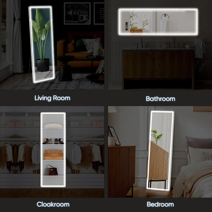DUMOS Full Length Mirror 64"x21" Full Body Floor Mirror for Bedroom or Cloakroom, Can Stand Alone, Hang or Lean Against Wall, Tall Wall Mirror with Stand, Black