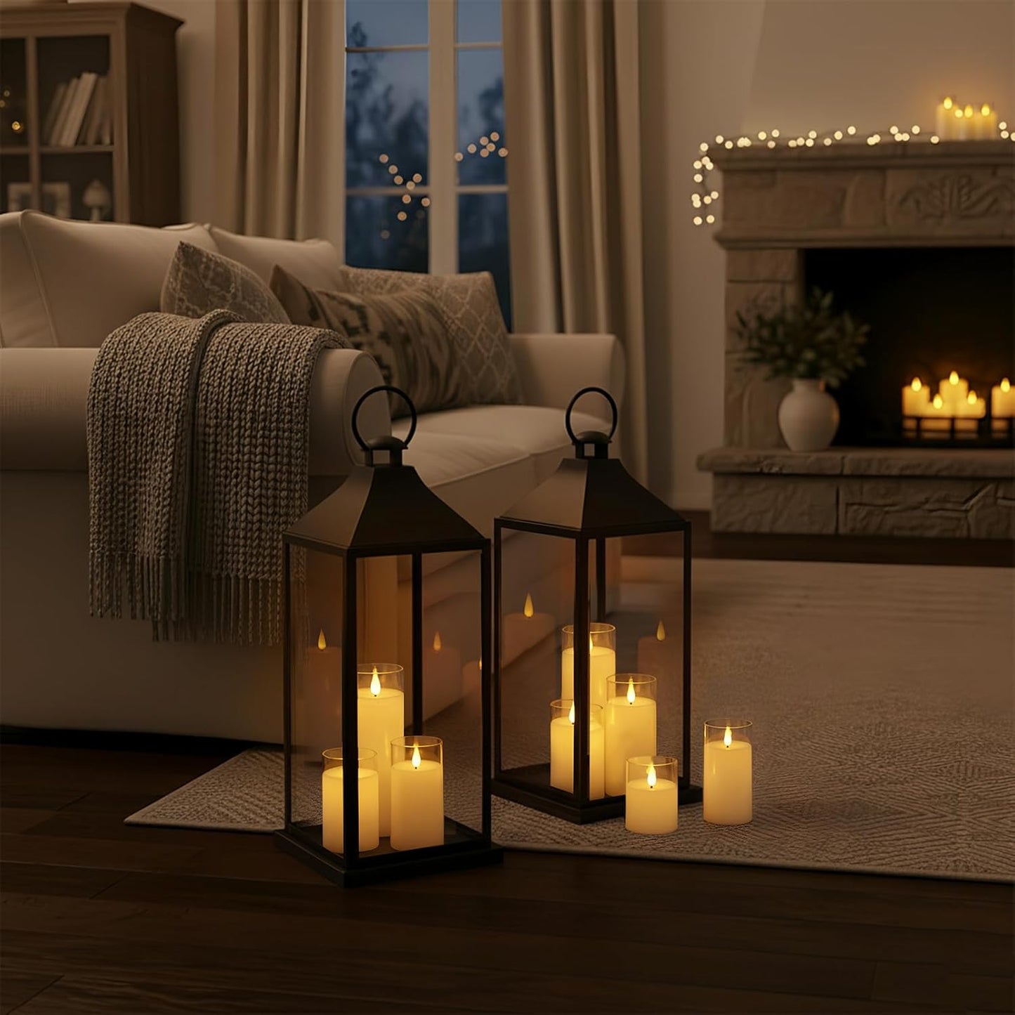 Homemory Gray Flickering Flameless Candles, Battery Operated Acrylic LED Pillar Candles with Remote Control and Timer, Halloween Decor, Set of 5