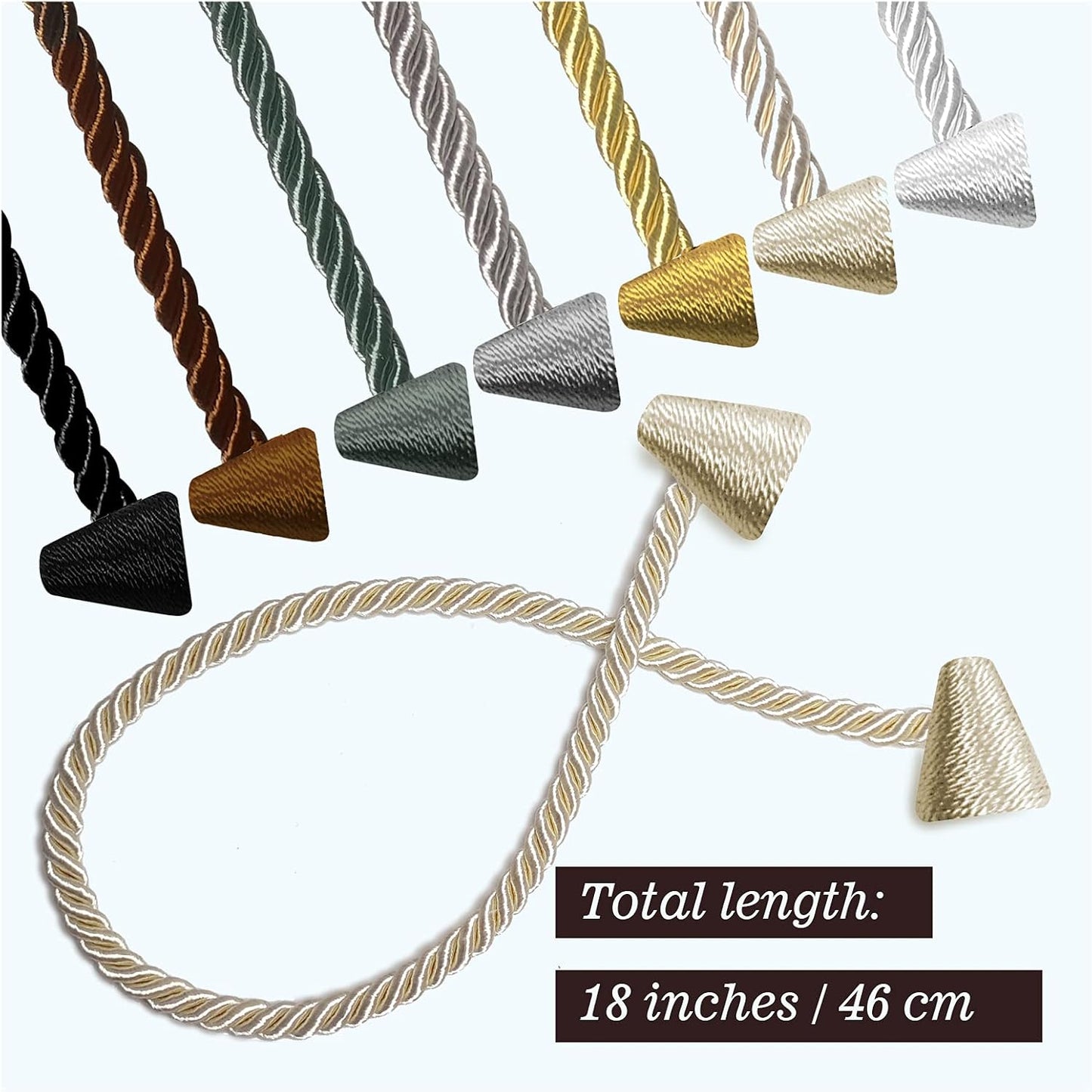 Hion Magnetic Curtain Tiebacks Black 2pcs, Curtain Tiebacks Buckles Holdbacks Holders Hooks Clip for Home Outdoor Bedroom Office Decorative Curtain