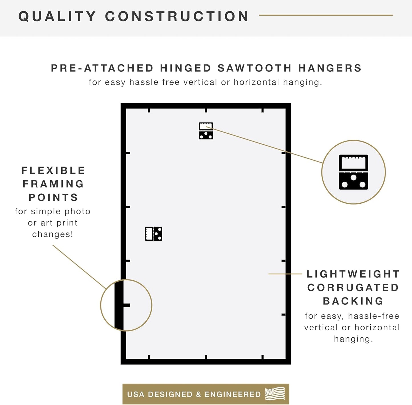 MCS Trendsetter 24x36 Poster Frame Black High-Gloss, Vertical & Horizontal Wall Hanging Large Picture Frame for Photos, Posters & Art Prints (1-Pack)