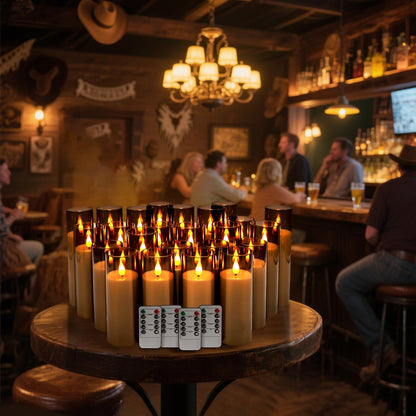 48- Pack of 3 Sizes of LED Flameless Candles.This Candle is Suitable for café, Fancy Restaurant, Bookstore and Other Scenes to Create a Relaxing and Romantic Atmosphere.