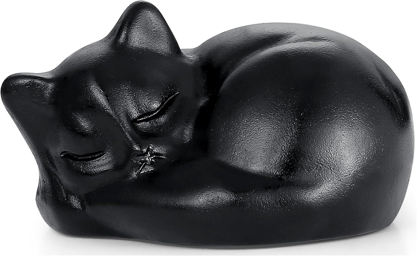 YATOJUZI 2" Cat Decors Statue Opal Moonstones Crystals Opalite Sleeping Cats Gemstone Hand-Carved Cute Animal Figurines Home Office Desk Decor Stocking Stuffers Cat Themed Ornaments Gifts for Women