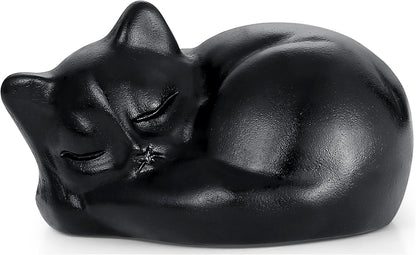 YATOJUZI 2" Cat Decors Statue Opal Moonstones Crystals Opalite Sleeping Cats Gemstone Hand-Carved Cute Animal Figurines Home Office Desk Decor Stocking Stuffers Cat Themed Ornaments Gifts for Women